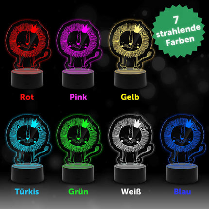SEO. Graviertes Acrylglas im Löwe Design mit LED - Sockel - Linkreich