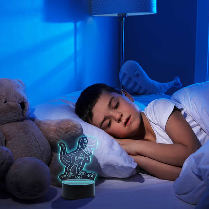 SEO. Graviertes Acrylglas im T - Rex Design mit LED - Sockel - Linkreich