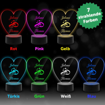 SEO. Graviertes Acrylglas im Wedding Design mit LED - Sockel - Linkreich