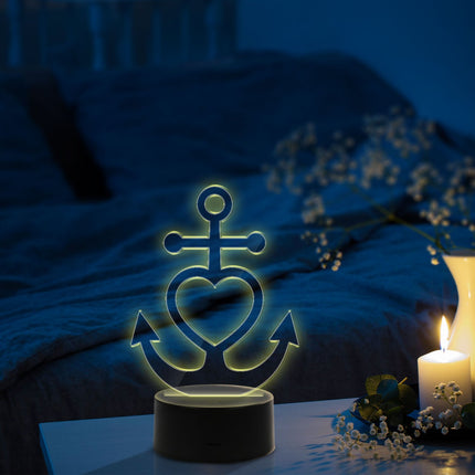 SEO. Graviertes Acrylglas mit LED - Sockel im Anker Design - Linkreich