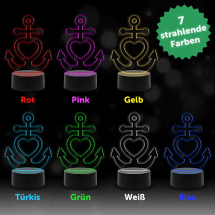SEO. Graviertes Acrylglas mit LED - Sockel im Anker Design - Linkreich