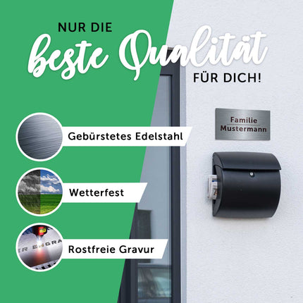 SEO. Graviertes Edelstahl Türschild - Personalisiert (Quadratisch) Linkreich