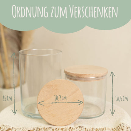 SEO. Graviertes Vorratsglas mit Holzdeckel - Danke für die kunterbunte Zeit V2 - Klein Linkreich