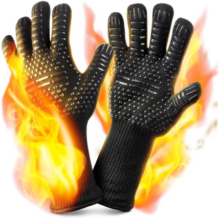 Grillhandschuhe aus Aramid Hitzebeständig bis zu 800° C - Schwarz (Grillhandschuhe) kaufen bei Linkreich – Jetzt entdecken!