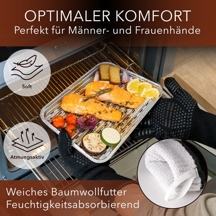 Grillhandschuhe aus Aramid Hitzebeständig bis zu 800° C - Schwarz (Grillhandschuhe) kaufen bei Linkreich – Jetzt entdecken!