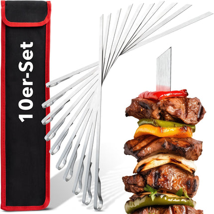 Grillspieße aus Edelstahl Lange Spieße für Fleisch & Gemüse - 10 Stück (Grillspieße) kaufen bei Linkreich – Jetzt entdecken!