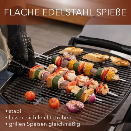 Grillspieße aus Edelstahl Lange Spieße für Fleisch & Gemüse - 10 Stück (Grillspieße) kaufen bei Linkreich – Jetzt entdecken!