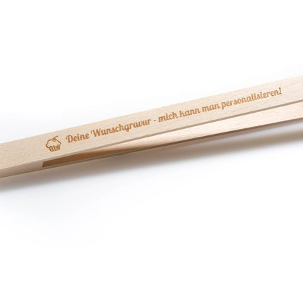 SEO. Grillzange aus Holz mit Gravur - Linkreich