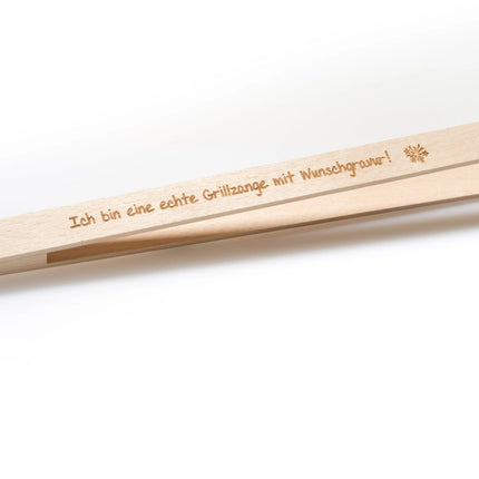 SEO. Grillzange aus Holz mit Gravur - Linkreich