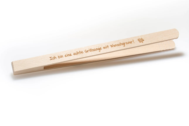 SEO. Grillzange aus Holz mit Gravur - Linkreich