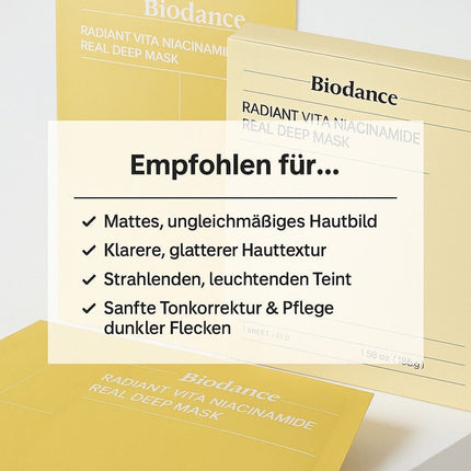 Biodance Radiant Vita Niacinamide Real Deep Mask 4er Pack