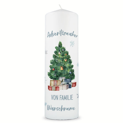 SEO. Große Kerze "Adventszauber" mit Namen zu Weihnachten - Linkreich