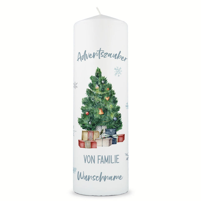 SEO. Große Kerze "Adventszauber" mit Namen zu Weihnachten - Linkreich