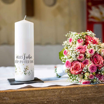 SEO. Große Kerze "Alles Liebe zum Muttertag" - Linkreich