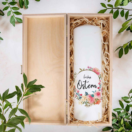 SEO. Große Kerze "Blumenkranz" zu Ostern - Linkreich