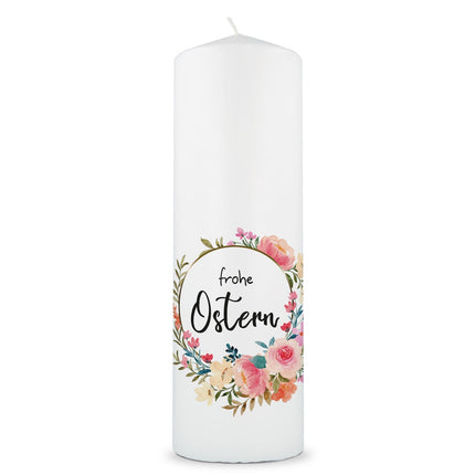 SEO. Große Kerze "Blumenkranz" zu Ostern - Linkreich