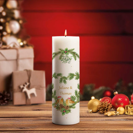SEO. Große Kerze "Christmas Love" bedruckt mit Namen zu Weihnachten - Linkreich
