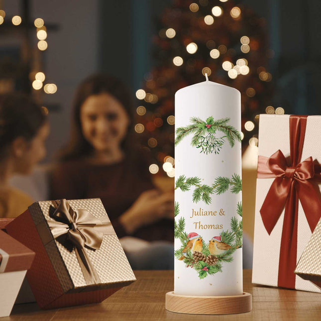 SEO. Große Kerze "Christmas Love" bedruckt mit Namen zu Weihnachten - Linkreich