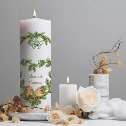 SEO. Große Kerze "Christmas Love" bedruckt mit Namen zu Weihnachten - Linkreich
