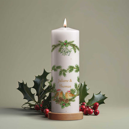 SEO. Große Kerze "Christmas Love" bedruckt mit Namen zu Weihnachten - Linkreich
