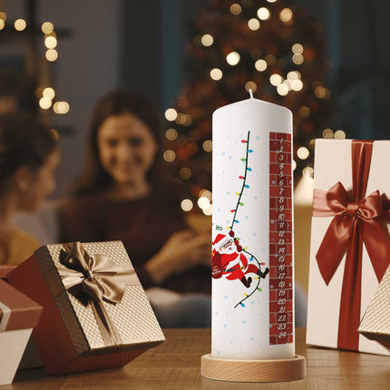 SEO. Große Kerze "Countdown" mit Namen & Wunschtext zu Weihnachten - Linkreich