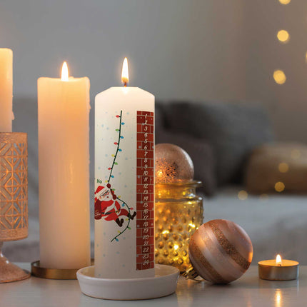 SEO. Große Kerze "Countdown" mit Namen & Wunschtext zu Weihnachten - Linkreich