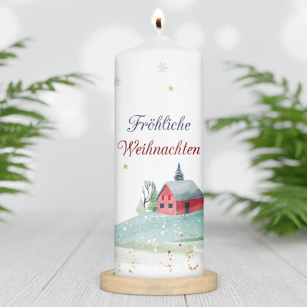 SEO. Große Kerze "Fröhliche Weihnachten Haus" zu Weihnachten - Linkreich