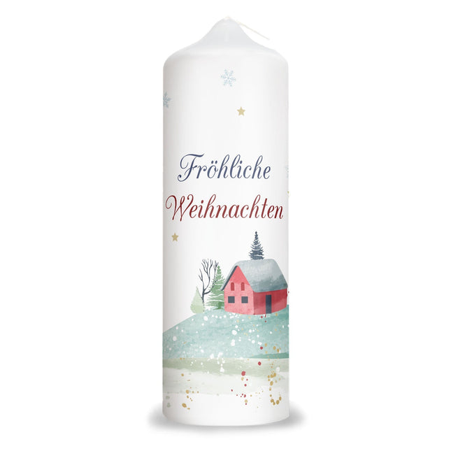 SEO. Große Kerze "Fröhliche Weihnachten Haus" zu Weihnachten - Linkreich