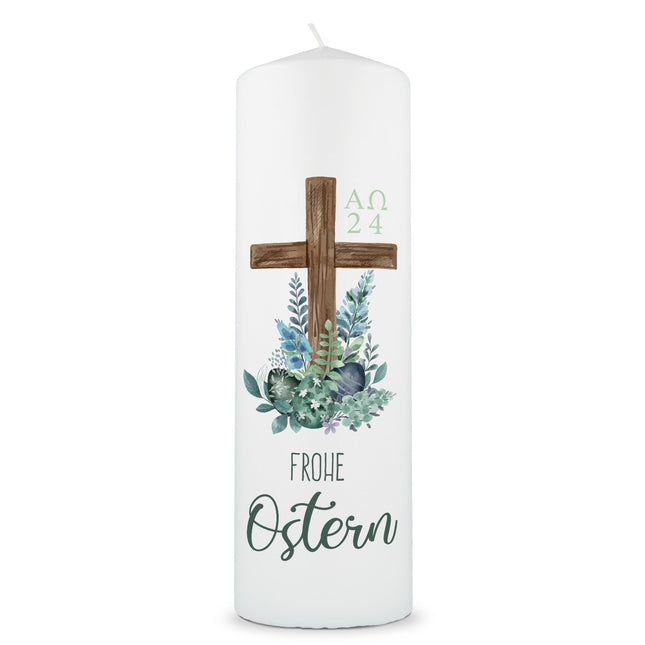 SEO. Große Kerze "Frohe Ostern Kreuz" - Linkreich
