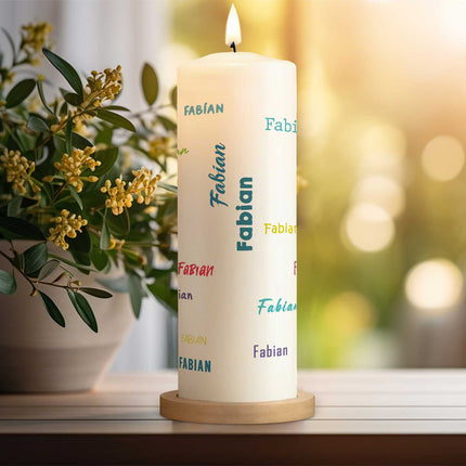 SEO. Große Kerze mit Namen in verschiedenen Schriftarten & Farben - Linkreich
