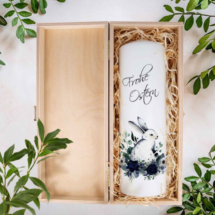 SEO. Große Kerze "Osterhase mit Blumen" zu Ostern - Linkreich