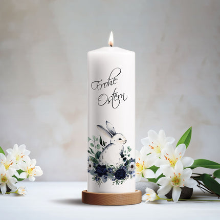 SEO. Große Kerze "Osterhase mit Blumen" zu Ostern - Linkreich