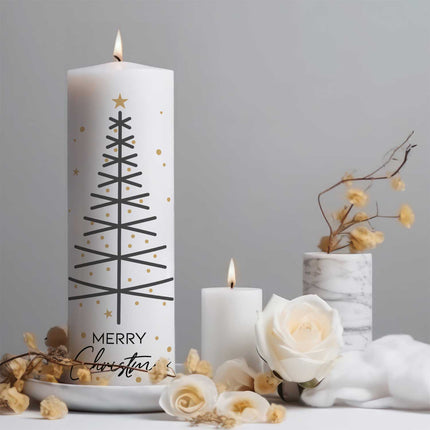SEO. Große Kerze "Tannenbaum modern" zu Weihnachten - Linkreich