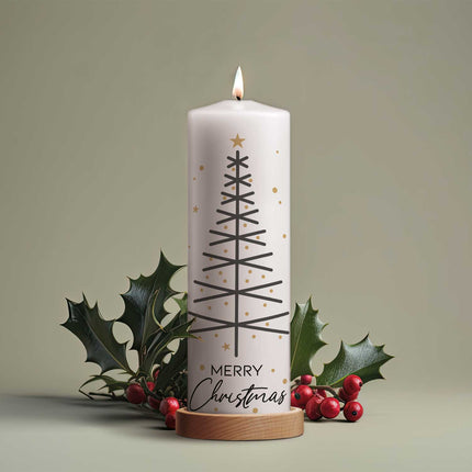 SEO. Große Kerze "Tannenbaum modern" zu Weihnachten - Linkreich