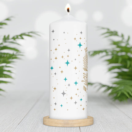 SEO. Große Kerze "You are my Star" mit Namen für Paare - Blau Linkreich