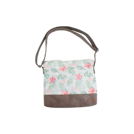 Damen Schulter Tasche » Tropische Blumen » Mädchen Umhängetasche » 28 x 32 cm » Damen Handtasche » leichte Tasche mit Reißverschluss und Schultergurt