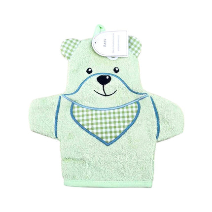 Baby Waschhandschuh Bär » Kinder Waschlappen Frottee » ca. 22x 15 cm reine Baumwolle » Wasch Handschuh