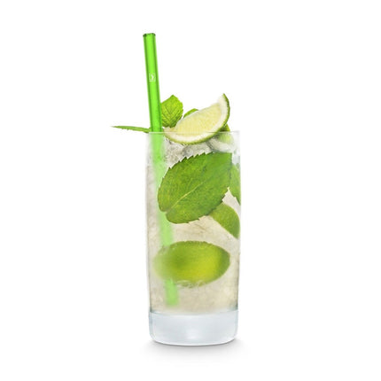 SEO. Grüne Glasstrohhalme 6x 20cm Gerade - NEON - Linkreich
