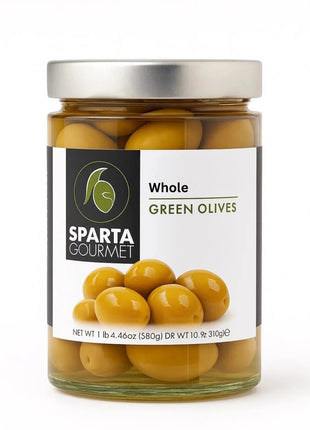 Grüne Oliven mit Stein im Glas 310g – Sparta Gourmet Premium Qualität aus Griechenland - Linkreich