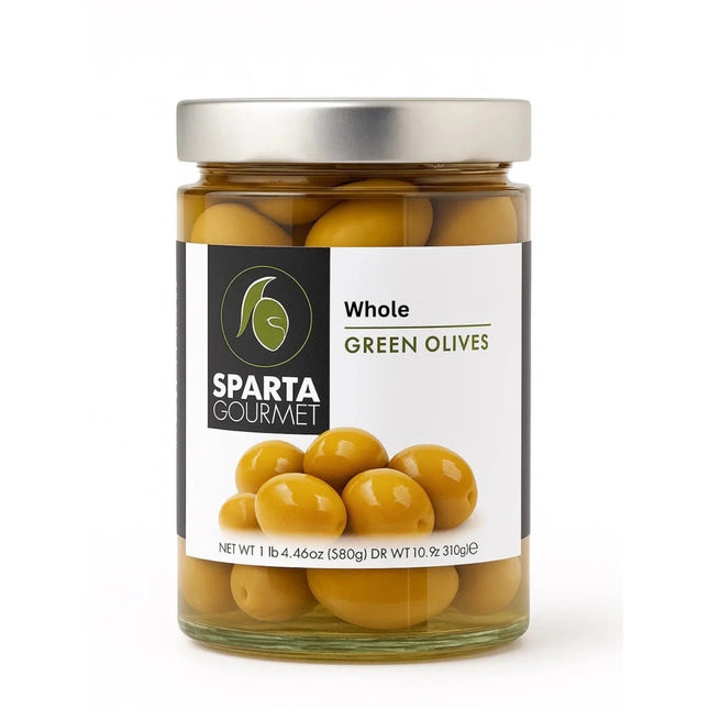 Grüne Oliven mit Stein im Glas 310g – Sparta Gourmet Premium Qualität aus Griechenland - Linkreich