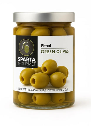 Grüne Oliven ohne Stein im Glas 280g – Sparta Gourmet Premium Qualität aus Griechenland - Linkreich
