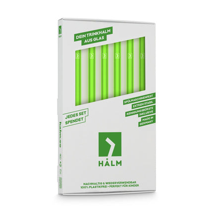 Grüne Glasstrohhalme 6x 20cm Gerade - NEON (Glastrinkhalme) kaufen bei Linkreich – Jetzt entdecken!