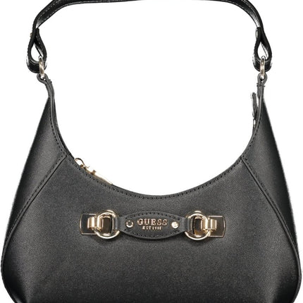 SEO. GUESS JEANS Damen Tasche schwarz – Elegante Schultertasche mit Logo - Details - Schwarz Linkreich