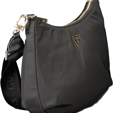 GUESS JEANS Damentasche Schwarz – Ökologische Schultertasche mit verstellbarem Gurt