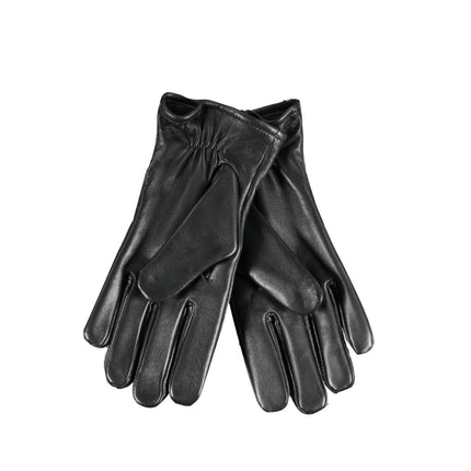GUESS JEANS Black Man Handschuhe Herren – Lederhandschuhe mit Logo-Detail