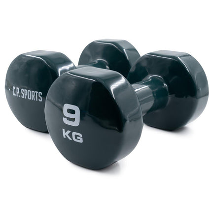 SEO. Gymnastikhanteln 9 Kg - Paarweise - C.P.Sports - K4 - 09 - Anthrazit Linkreich