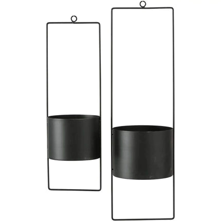 Hängetopf Blumentopf Metall schwarz indoor outdoor Balkon Fenster Blumenampel 2er set