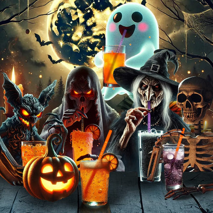 Halloween Glasstrohhalme Spooky Vibes in Halloween Farben - 20cm (Glastrinkhalme) kaufen bei Linkreich – Jetzt entdecken!