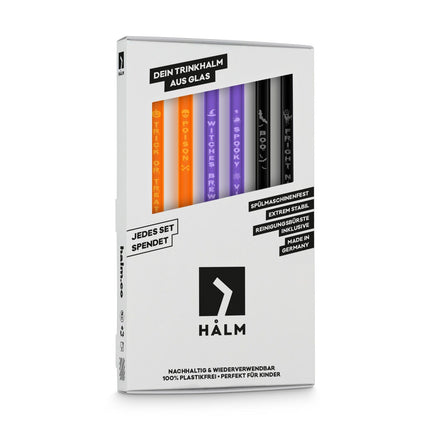 Halloween Glasstrohhalme Spooky Vibes in Halloween Farben - 20cm (Glastrinkhalme) kaufen bei Linkreich – Jetzt entdecken!