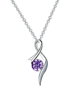 Halskette mit violettem Zirkonia-Anhänger - Linkreich
